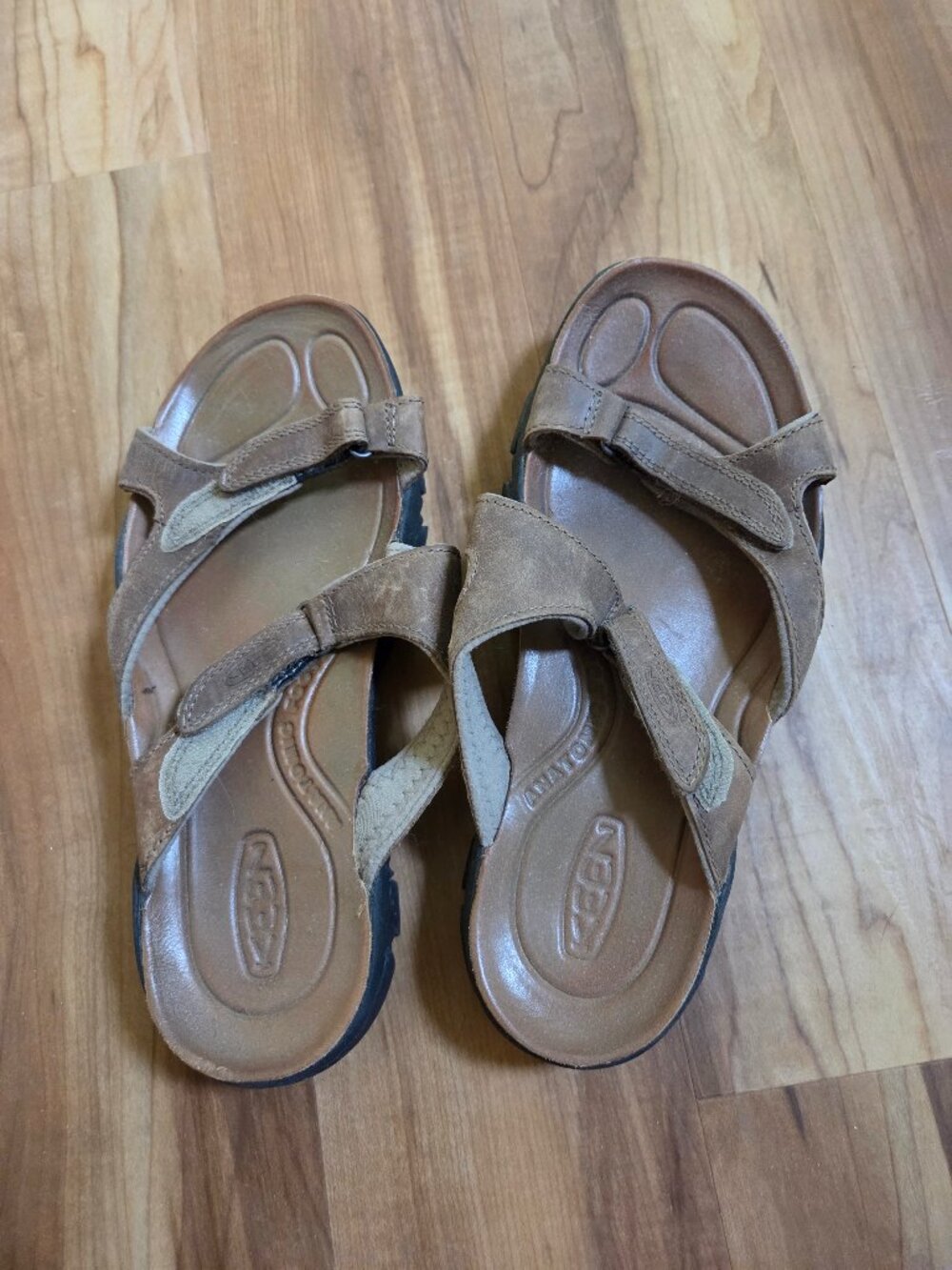 Keen Strap Leather Sandals Women Brown/Tan, Size 10